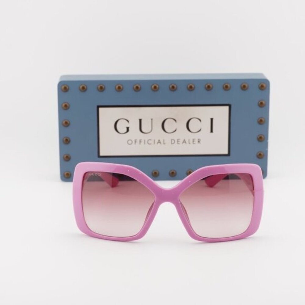 Gucci GG2015S 005 Square Sunglasses – Pink/Burgundy - Picture 2 of 12